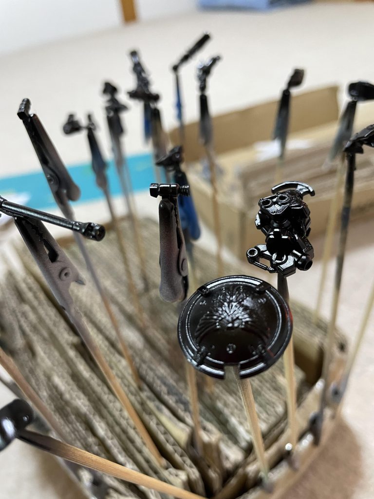 ベースはエアブラシ塗装。