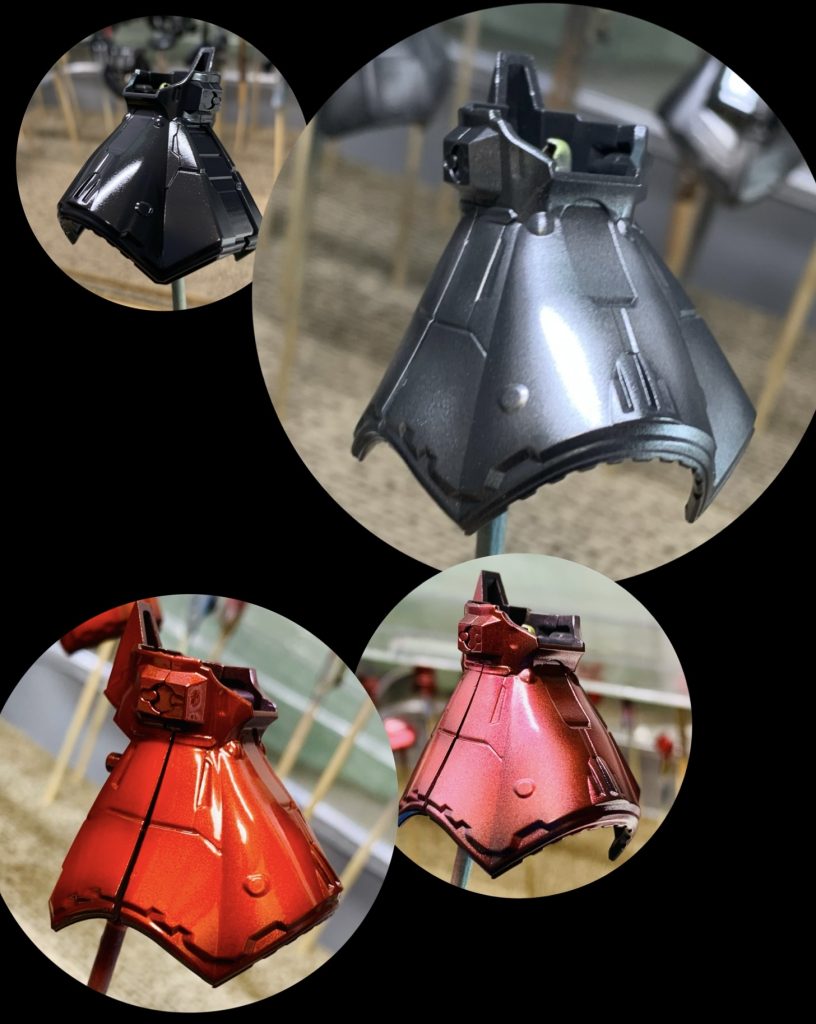 キャンディ塗装の下地のシルバーもマックス塗りしてみました。目の錯覚で黒く残した部分が影になっているように見えていい感じです。マックスキャンディ塗装?研究する価値がありそうですw