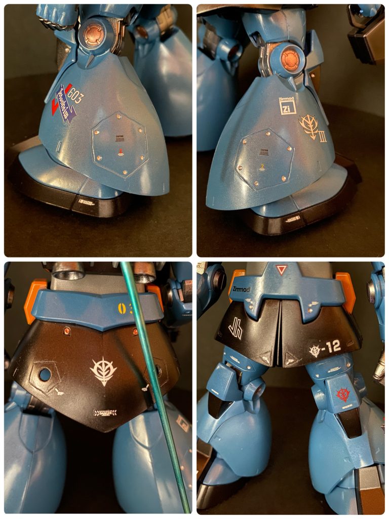 今回の作品でも、恥ずかしながら初挑戦したことがあります。スジボリです。前回のピンバイス加工に続き、ガンプラを傷付けるという加工の為、オドオドしながら、型紙制作から入り、デザインナイフ、キリ、棒やすりなど手軽に手に入る道具を使って作業を進めていきました。ラインがガタガタ、余計なキズが消し切れていないなど課題は山程ある出来ですが、楽しく作業出来、初めてとしては満足いっています☺️