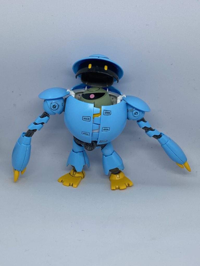 目のところは元々シールなのですが、そこはガンダムマーカーで塗って、目はパーツがあったのでそれを使用しました！プチカプルはザクのシールにしました！