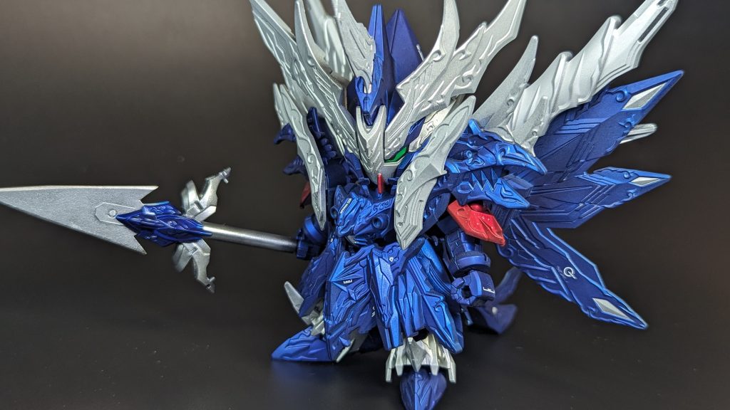 塗装レシピは以下のとおりです。下地:ガイア サーフェイサーブラックシルバー下地:クレオス GXホワイトシルバーボディ青:クレオス GXディープクリアーブルーボディ赤:ガイア クリアーレッドトップコート:クレオス 水性つや消しトップコート(缶)