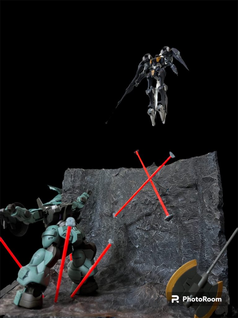 戦闘シーン　このシーンが再現したくて頑張って岩山作りました笑