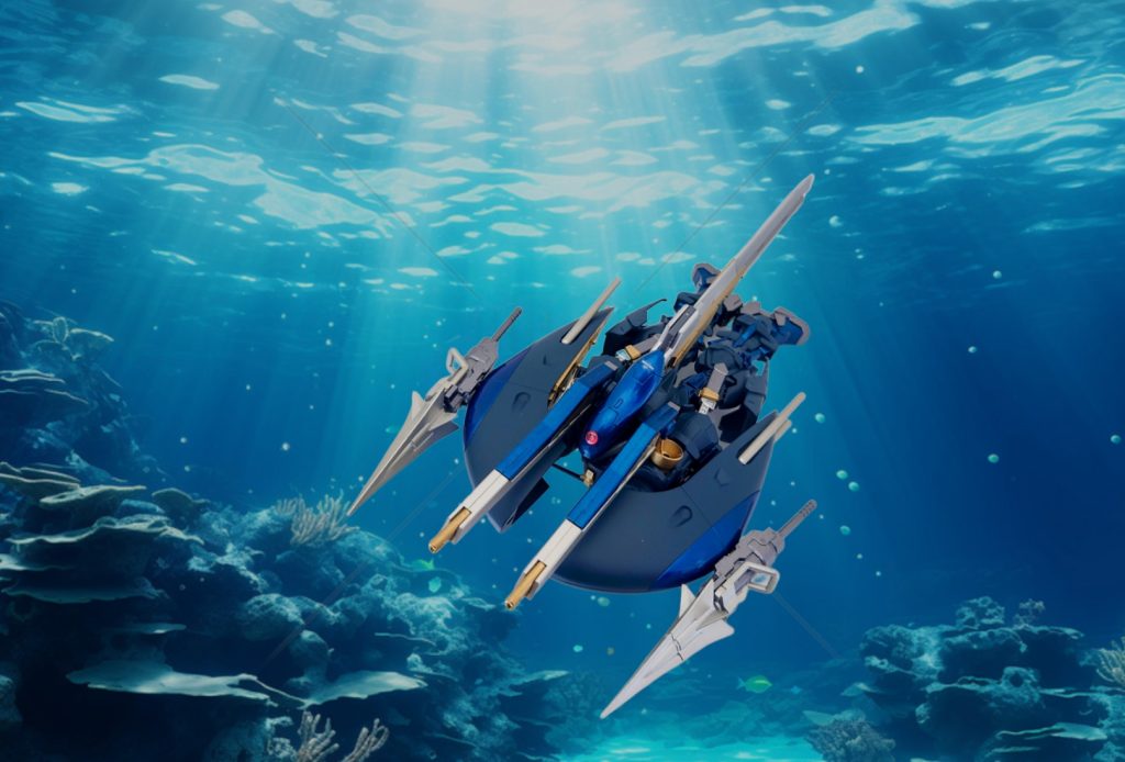 というわけで、HG ガンダムアストレイ ブルーフレームセカンドＬとアビスガンダムをミキシングした「ブルーフレーム‐ディープブルー‐」でした！