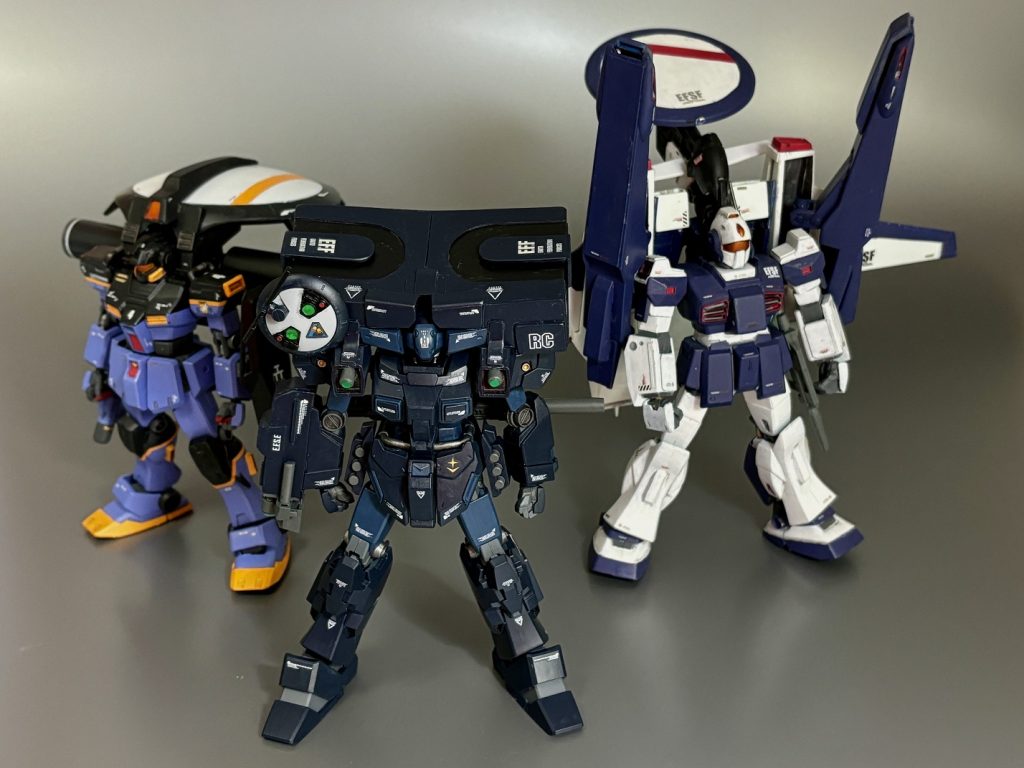 ジム系統のEWAC群。こうなると、やっぱりEWACジェガンを並べたくなりますね。。。EWACネロも。。。EWACジム 風https://gumpla.jp/hg/1225168ネモ・ディフェンサー 風https://gumpla.jp/old/795381