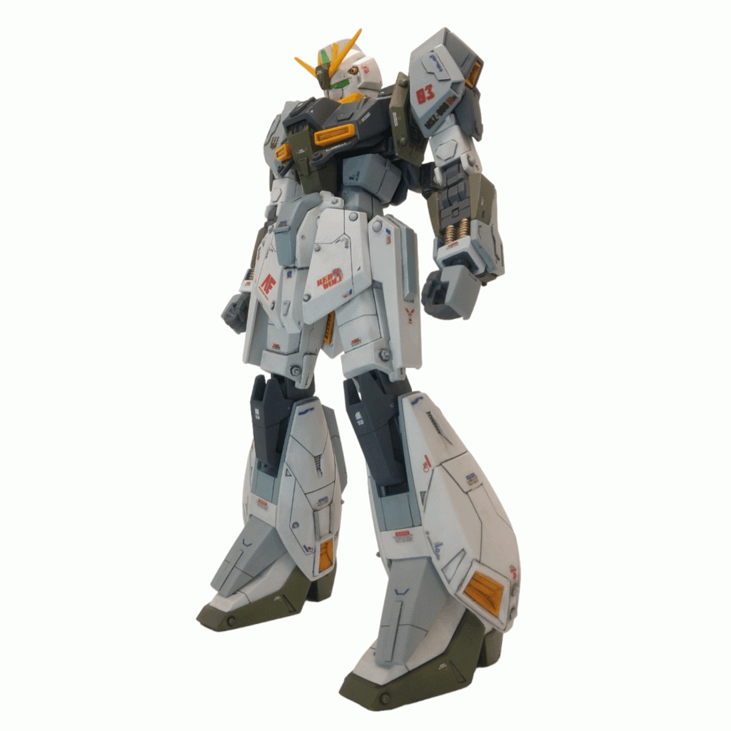 GIFです。I:うーん、素晴らしいプロポーションだ!ウェーブライダーを取っ払ったお金で、ヴェスバー、2連装機関砲、そして、ミズカ研で開発されたDSO4連装ミサイルポッドを脚に、8連装ミサイルポッドをバインダー装着!!