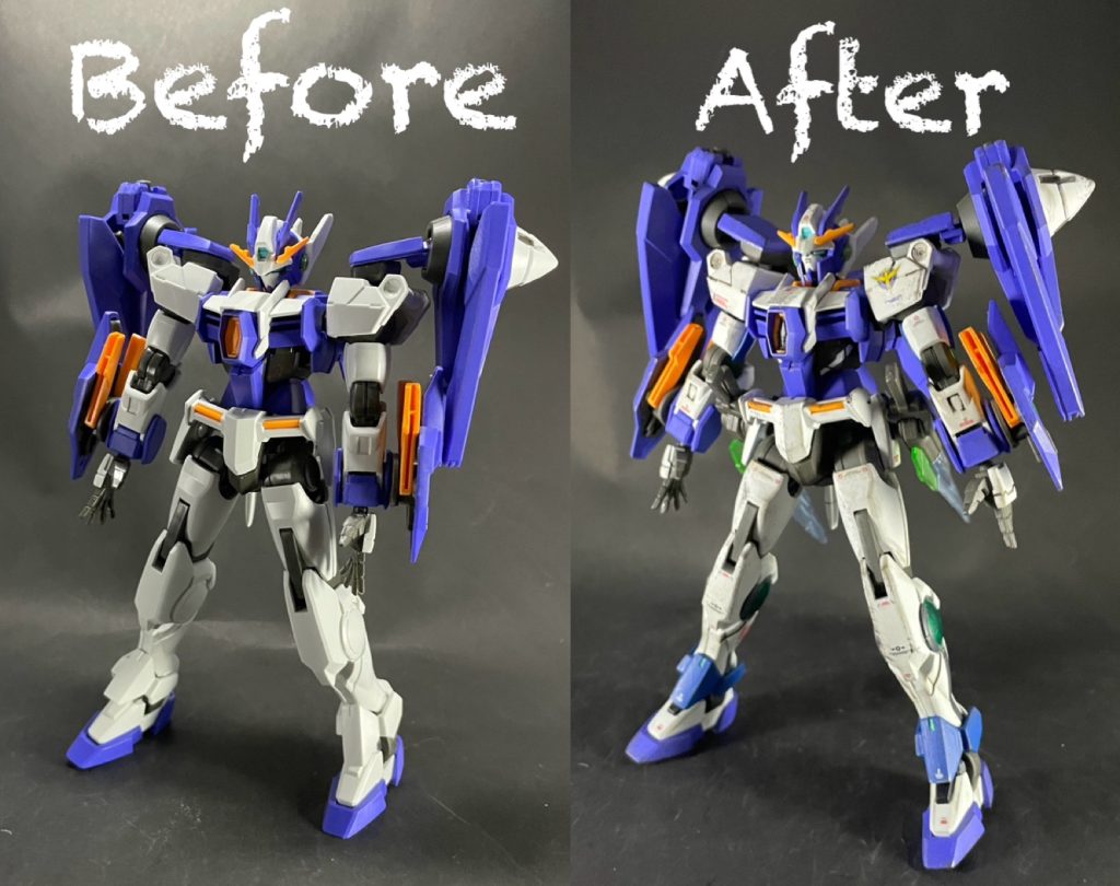 素組みとのビフォーアフター！今回はそこまで変わってない感じです😝