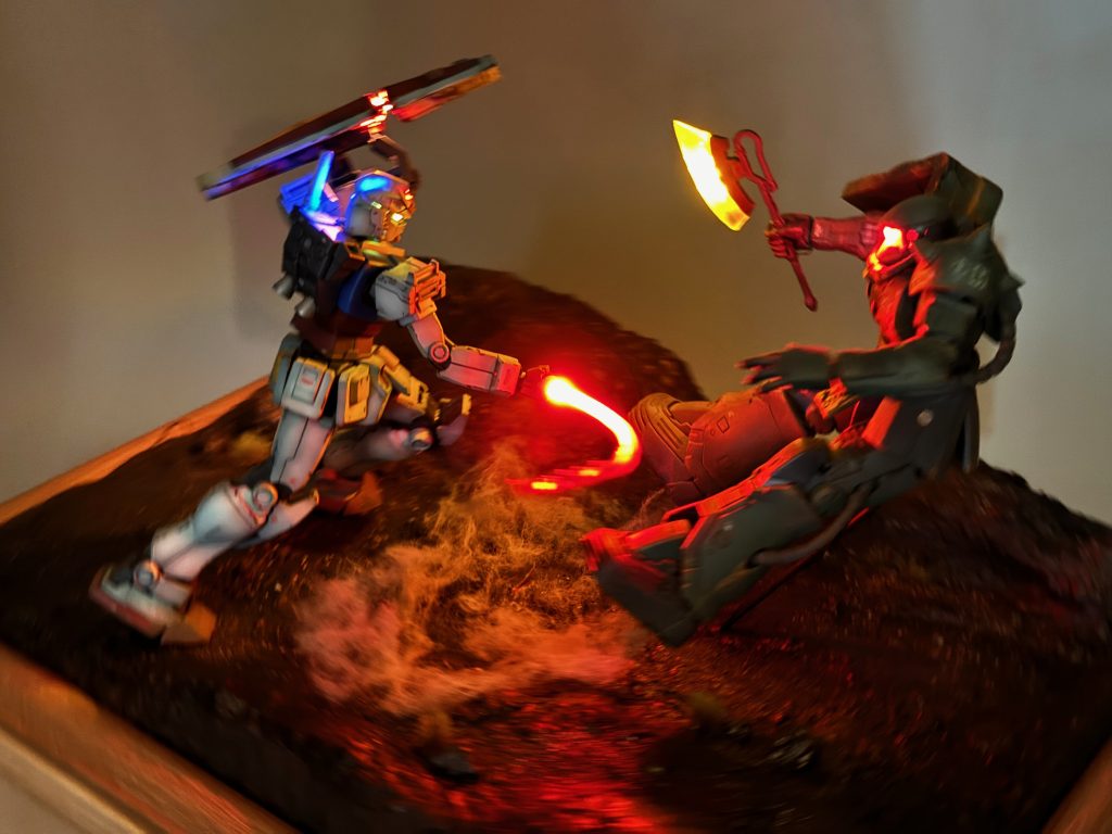 ターンテーブル可動しながら撮影しています。サーベルがいい感じになりました。