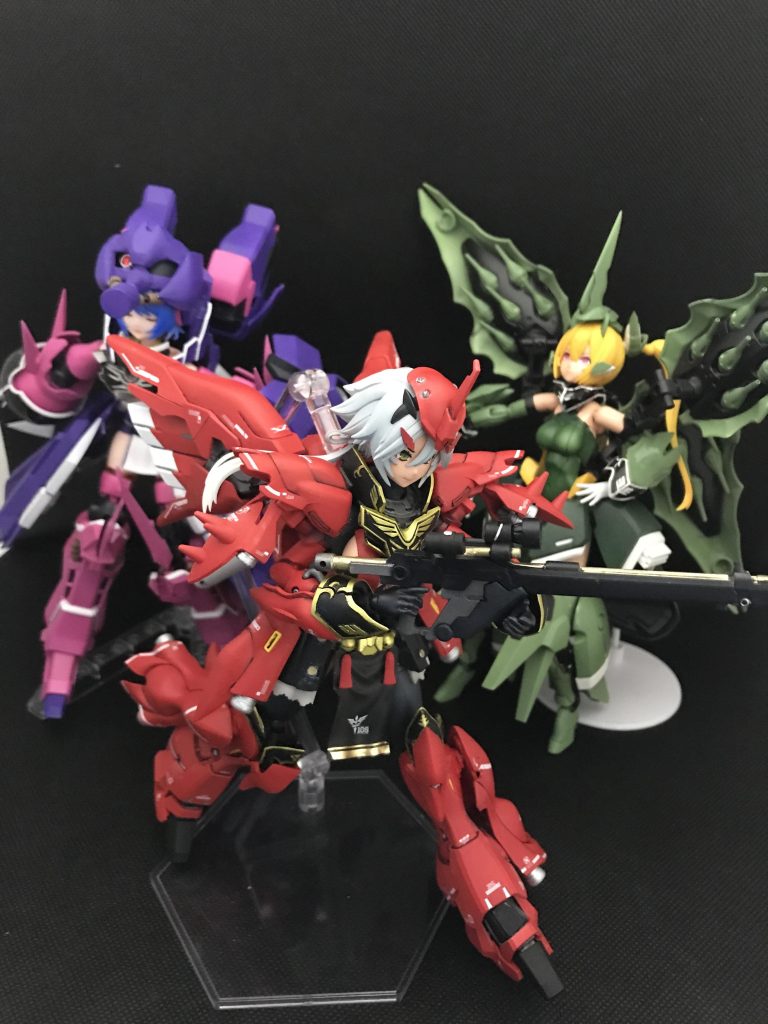 袖付き3人娘。とりあえず満足です。次は1年戦争の機体とかにしようかな