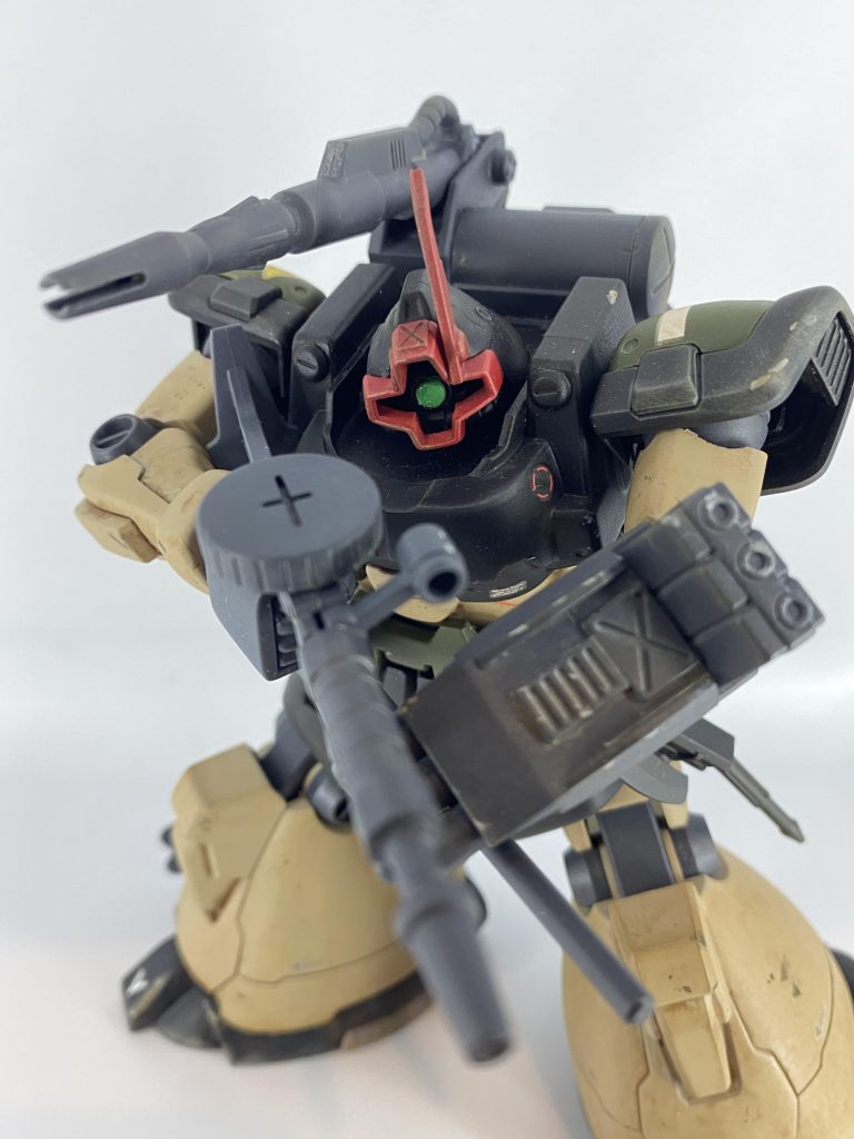 今回は以上です!隊長機なので装備は充実しながら、一歩引いたポジションの機体として製作しました。            個人的にはゲルググキャノンの装備がマッチしていて、思った雰囲気が出せました!