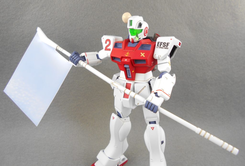 ビームシロハタ。降参時相手に戦意がないことをアピール。