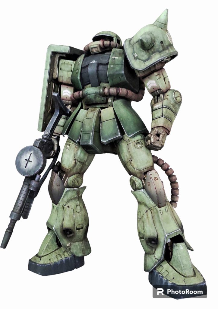 基本色にグラデ-ションをかけてウェザリングカラ-にてウォッシング エナメルのガンメタでチッピング ドライブラシとウェザリングのイオンモール(デパ-ト)となっております