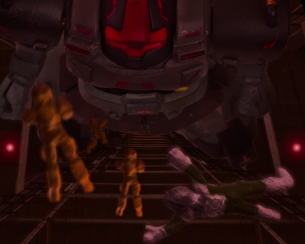 「おいっ!ハンガーに固定したらこっちに寄せろ!」MSデッキでは整備兵達が機体チェックをすべく働き蟻のように忙しなく動く。「09なんか弄った事ねぇよ!誰かツィマット系に強い奴いねぇか?!」「お前担当だろ!マニュアル見てねーのかよ!」「あんな短時間で解る訳ねぇだろ!」整備兵達は新型のリック・ドムに戸惑っていた。今迄このグラーフツェッペリンではジオニックのザク系統しか扱った事しかなくツィマットの機体には不慣れであった。「見慣れねーMSに見慣れねーパイロット。一体何なんだ?」愚痴る整備兵に同じチームの整備兵が近づき体を寄せる。「おいおい、聴かれるぞ」接触の秘匿回線で宥めると言葉を続ける。「何でも月のエース部隊って話だ」「月だあ‥?けどよ、グラナダじゃ見た事ねえぜ」「それなんだよ。元々連中は艦隊所属じゃなくて守備隊って噂なんだがグラナダのもんでもないらしい」「じゃあ何処だよ。ソロモンやサイド3の流れ者か?」「さあな、でもこの前のドムの点検で解ったことがあるんだよ」「なんだお前、もう09はバッチリなのか!」「整備用裏マニュアルをコクピットで立ち上げたら『ルーニック・ベース』って出たんだ」「ルーニック・ベース?知らねぇな。ジオンにそんな基地あったか?」「俺も知らんが奴らの出処は多分そこだろう」2人はしばし会話をしていると突然、怒声がヘルメット内に響く。「何やってんだ貴様ら!さっさとドムの駆動チェックをしやがれっ!」チーフメカニックの一喝に2人はビクっとすると慌てて作業に取りかかった。