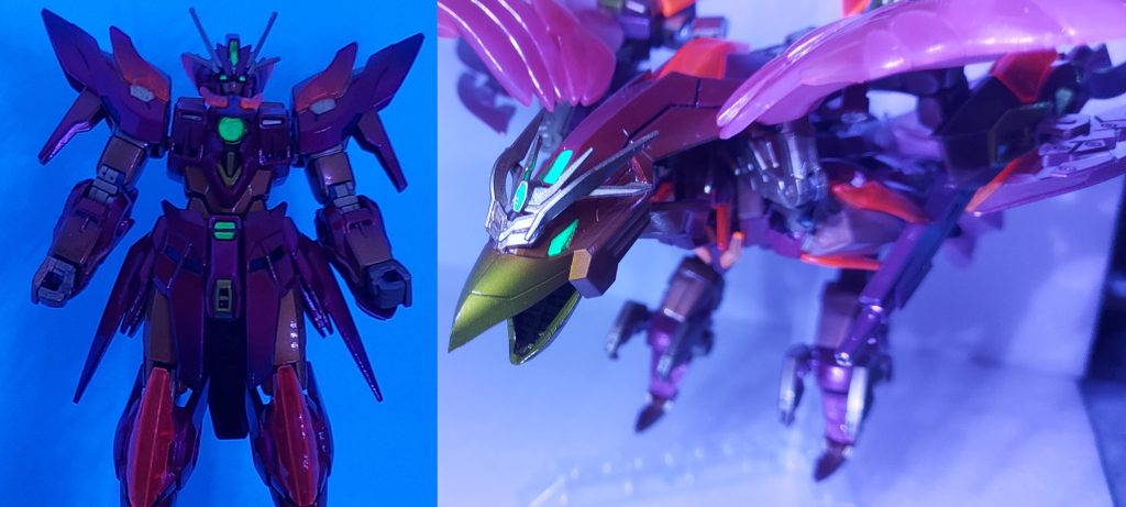 ブラックライトで発光クリアパーツはグラデーションもしてるので炭火が燃えてる様な鈍い光り方で肉眼で見たらすごくいい感じでした。