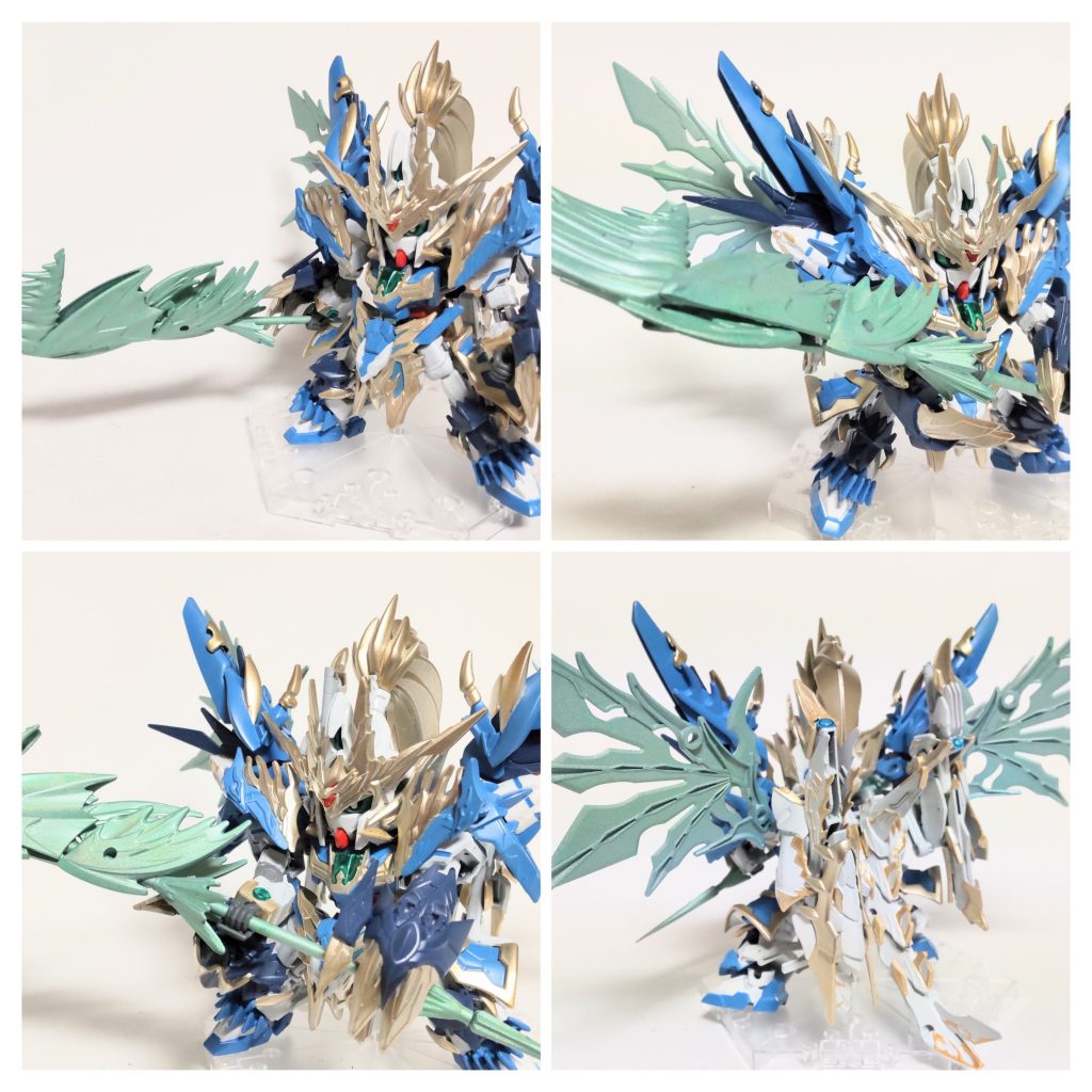 剣はサイコフレームホログリーンで塗装。翼は光の翼ホロブルー→サイコフレームホログリーンのグラデーション塗装。以前、G.Iさんの作品を見て、「これだ!」と思ったものを真似させて頂きました。この場を借りて御礼申し上げます🙇✨