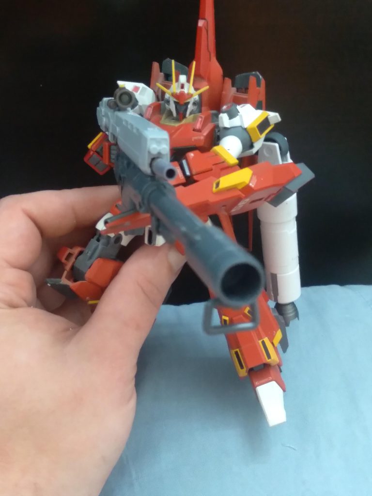 I added the custom sensor on top of the rifle as well as swapped out to a larger barrel 