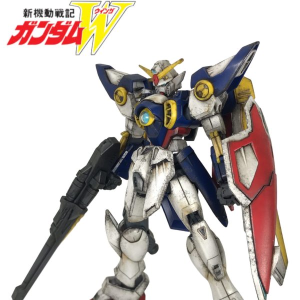 HG ウイングガンダム 無塗装 お手軽ウェザリング 成型色仕上げ