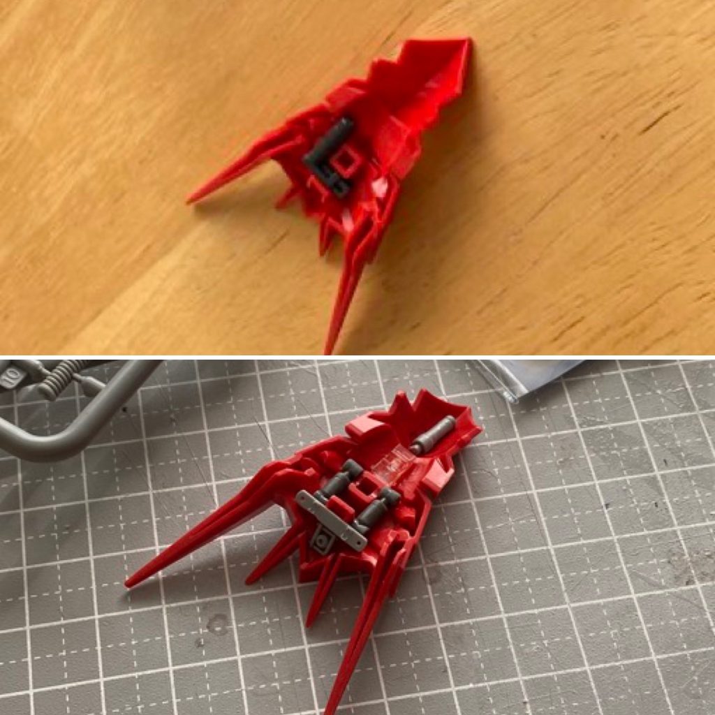盾内部はすっからかんだったので、ジャンクパーツでディテイアップしました。持ち手は要りません(笑)
