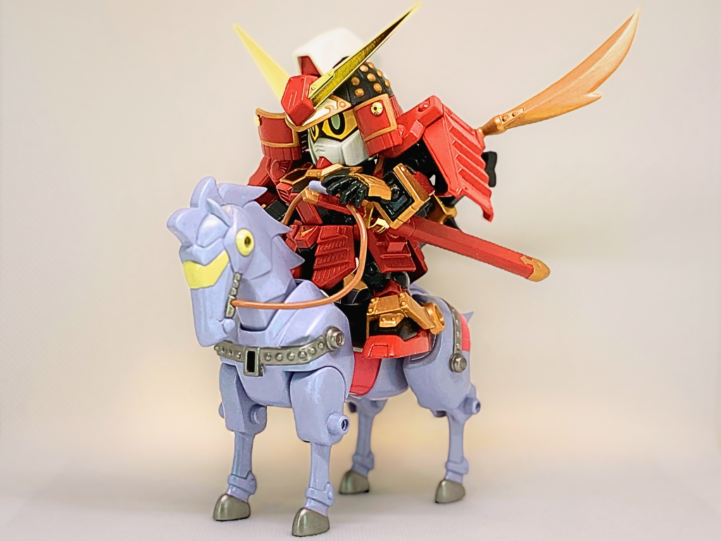 ○素材BB戦士373 白銀流星馬○塗装・Mr.フィニッシングサーフェイサー 1500 グレー・Mr.カラー 筆塗り・Mr.スーパークリアー 半光沢○撮影・カメラ:iPhone SE (2022)・小型撮影ボックス ミニ撮影ボックス LEDライトボックス 簡易スタジオ 折り畳み 簡単組立て 持ち運び便利 小物 スタジオ 撮影 キット 背景布6枚付き USB給電 (2つのライトバー)使用○写真修正:Canva