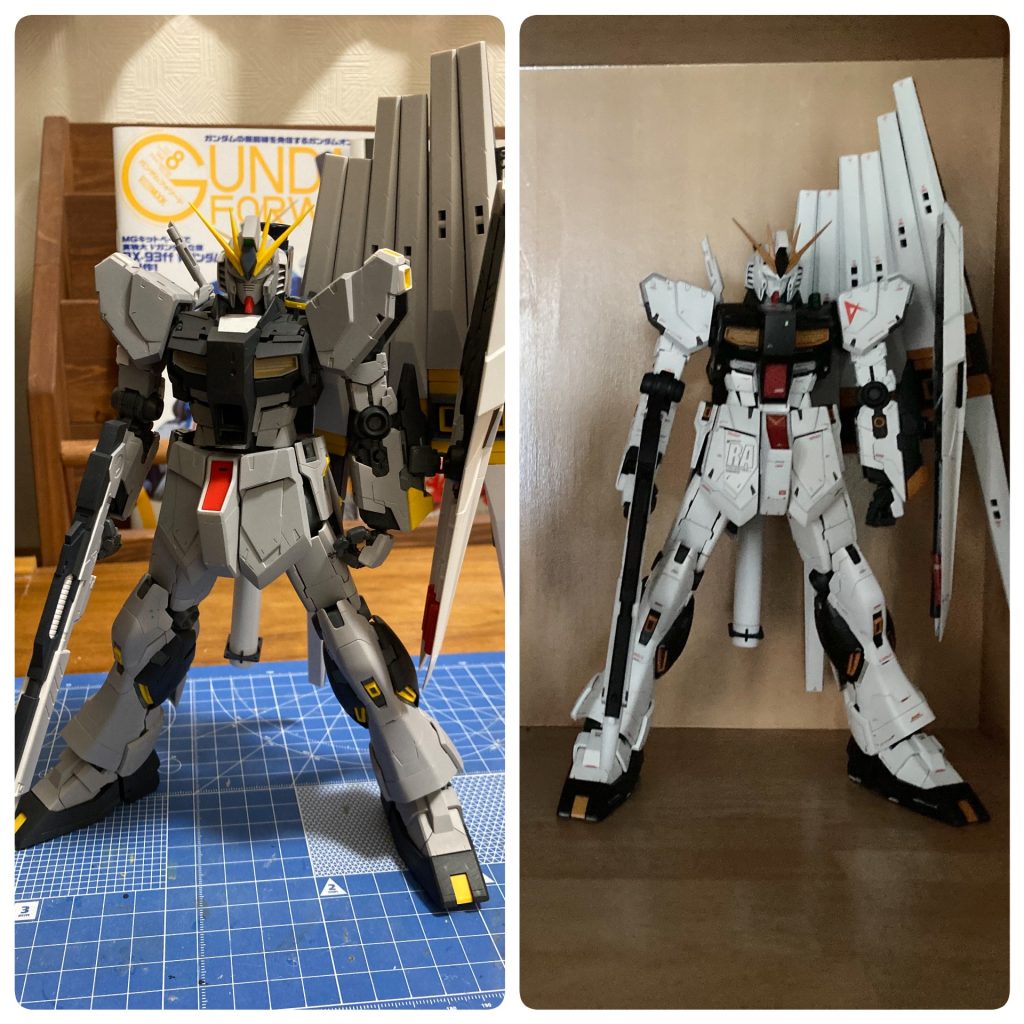 普通にフィンファンネルをつけると左の画像のように傾いてしまうので対策が必要でした。