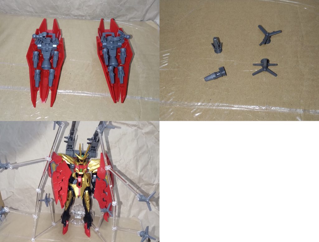 シールドである『ドラゴンヘッド』の裏には『リフレクタービット改』がそれぞれ4基ずつマウントされている。磁気フィールドにより敵のビームを反射させる機能を持った遠隔操作端末の改造版。単機射撃を行えるようカスタムしたモノ。アニメでは『キメラ』時に使用していました。