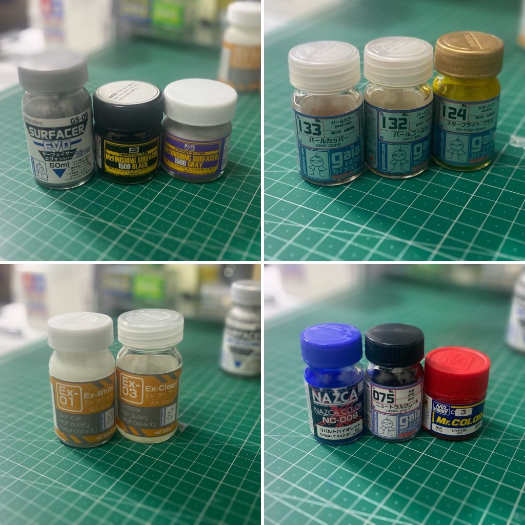 使用した塗料は画像の通り。