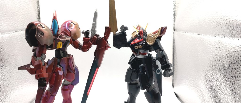 似たような武器でラブラブツーショット。