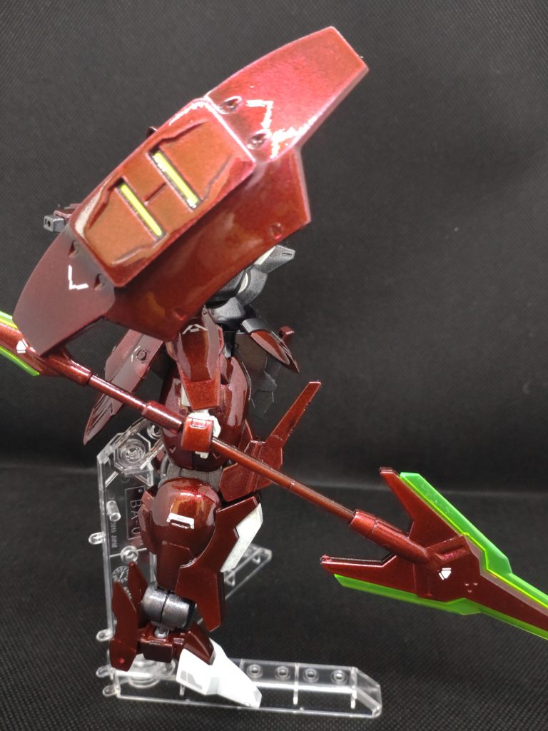 やはりゲート跡が目立ちますね・・・。今更ながらちゃんと一つ一つ塗装していけばよかったと後悔しています。次に塗装するときは、今回の成果を活かして丁寧にやっていこうと思います。