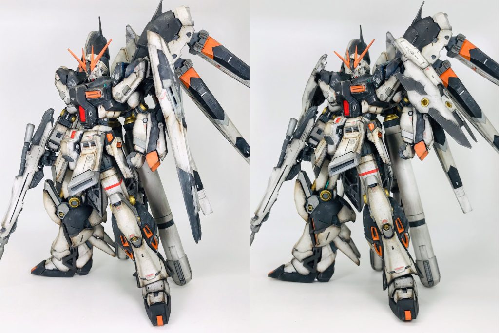 肩アーマーを追加するだけで結構印象が変わりました自身オリジナルのHi-νガンダムの完成です😃