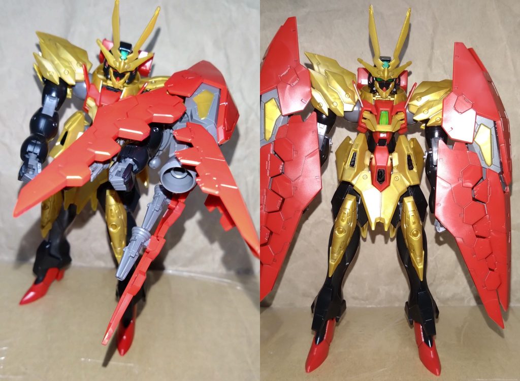 『ドラゴンヘッド』についても説明します。クタン双竜型の側面装甲マルチユニットで、火炎砲と推進器を併せ持つブレスバーニアが組み込まれ、更に有線サイコミュ式による遠隔操作も可能とした優れた装備。ティフォエウスでの使用では大型シールドとして用いられるとのこと。こちらも両腕に装着可能です。ただ、あまりの大きさで腕の可動にある程度の制限があります。