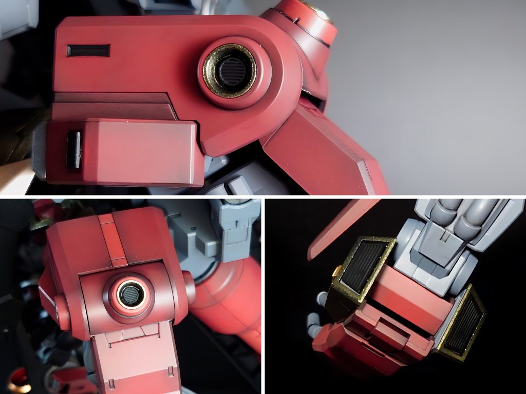 各部に自作パーツを貼り付けてます。