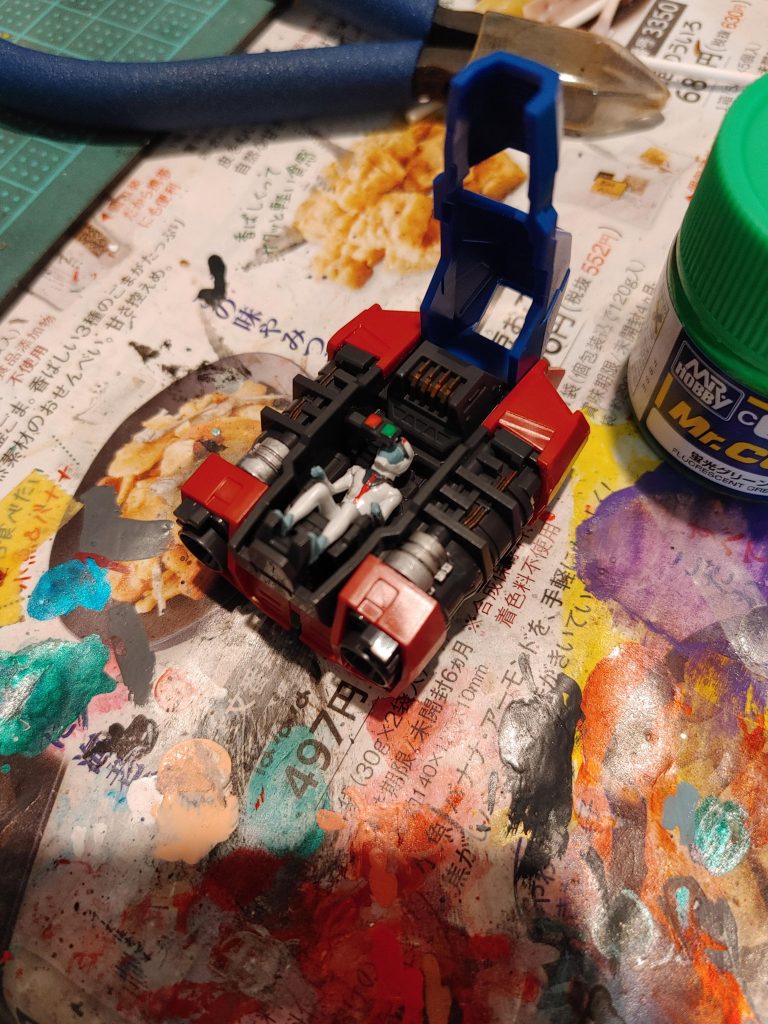 コアブロックを塗装しました！狙撃用のスコープは蛍光塗料で塗装しました！