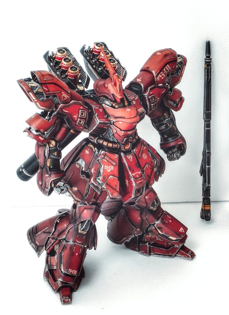 単色の色使いの難しさを感じました。メリハリのバランスに四苦八苦です。駆動部と下半身は汚目にしてみました。