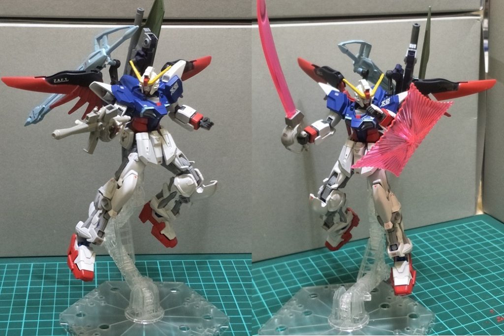 ビームライフル、ビームブーメラン 装備を変更ザンバスタービーム・ザンバー 切断能力が高く、実体盾にビームシールドを容易に切断できます。