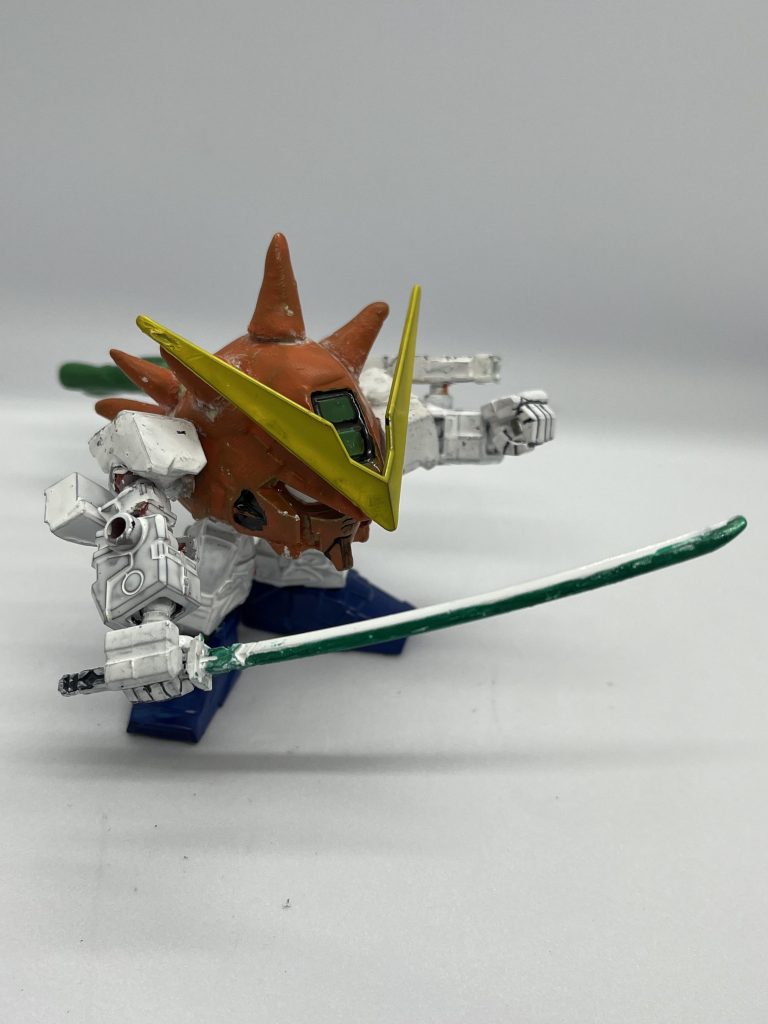 首領パッチ「行くぜ！首領パッチストレート！」ビュティ「ネギから刀が出たぁァァァーっ！？」ガーベラストレートをネギにするの勿体ないのでオリジナル武器で首領パッチストレートにしてみましたw（刀身もネギにしてみましたw）