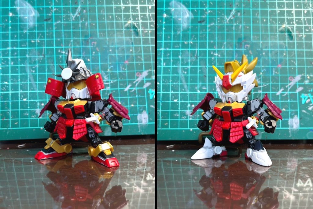 塗装前。肩鎧接続部をボールジョイント化しています。