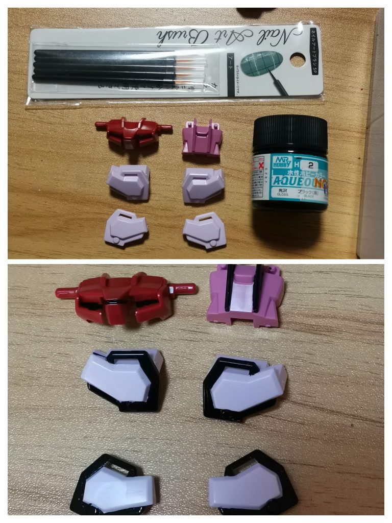 EGストライクと違い、色分けされていないので、頑張って塗装しました。（コンバインシールドも大変でした💦）