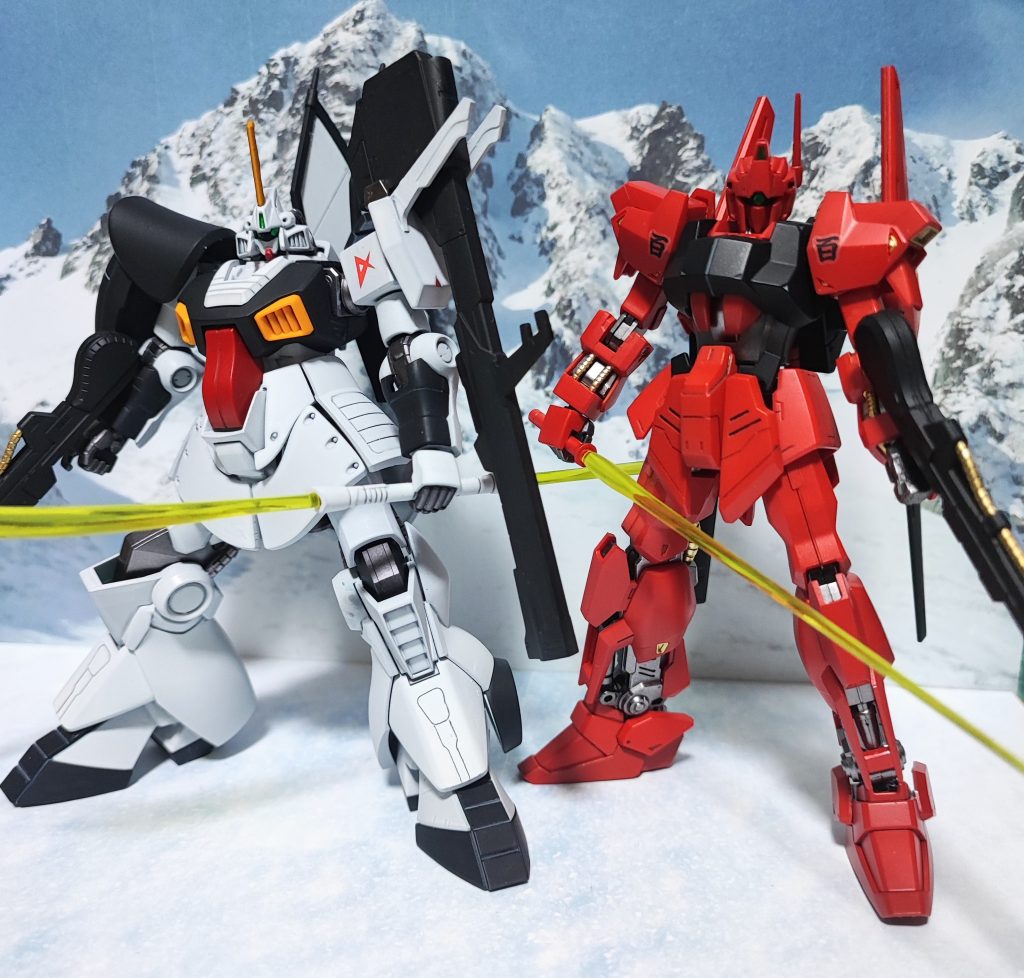 以前作成したνガンダムカラーのディジェと。このカラーリングで並べたかったので非常に満足です!