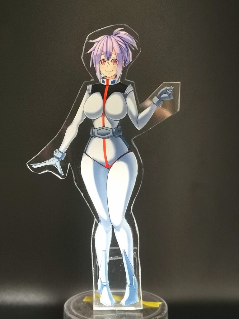 パイロット『フィオ』白 涌輔氏https://twitter.com/Shira_ykのキャラデザによるオリジナルGBN プレイヤー『フィオ』嬢。本来はアクスタにしたかったものの実力不足のためシールスタンドにて出力化。