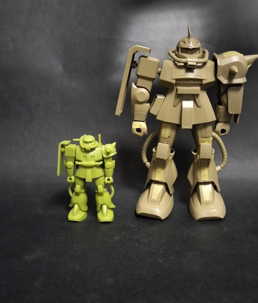 【以下製作工程】仮組み状態です。改めて見るとランドセルから伸びるアンテナがだいぶ太いですね。