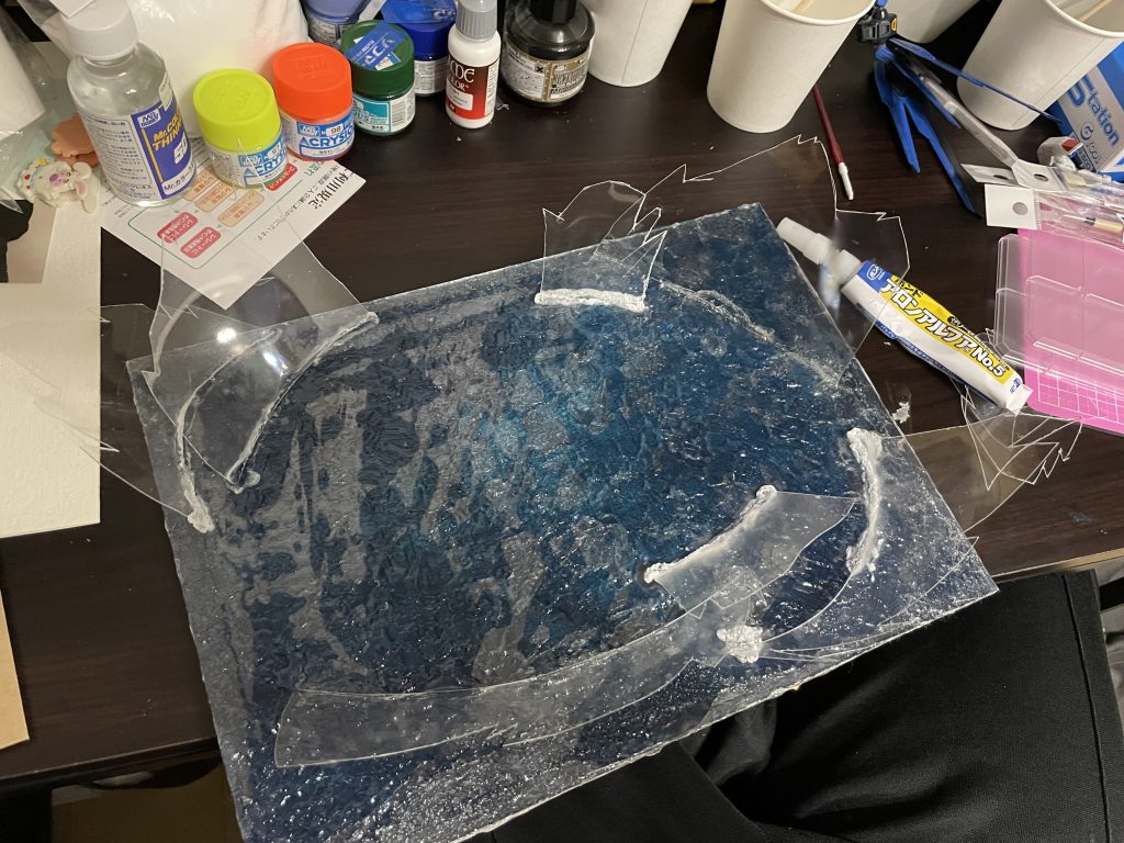 海製作中。大波小波は神アイテムでした。この場所はユーラシア西側らしいのでヨーロッパ辺りの海のはず。調べても具体的にどの海のどの辺りなのか分かりませんでした😭具体的に分かれば海の色とかも画像見ながら再現したかったと思います。大西洋かバルト海辺りなのでは?と