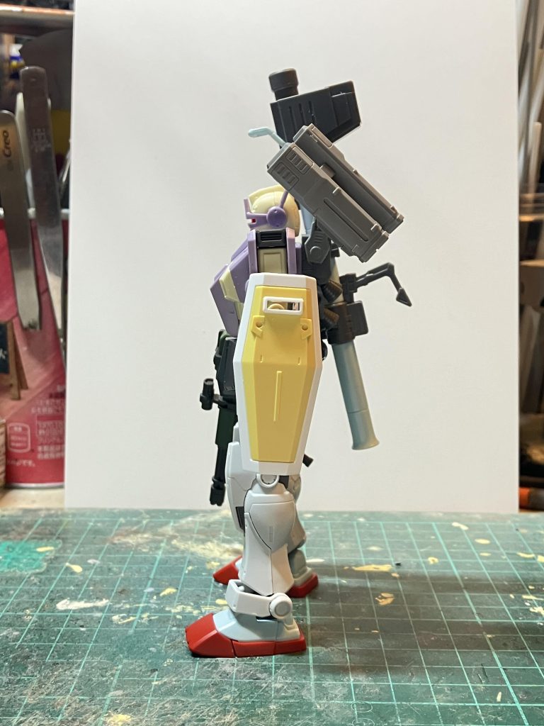 高機動型ジムでシールドが無い機体だから通常のシールドよりも小さいシールドの方がいいかなと思い、ふみなのシールドをチョイス