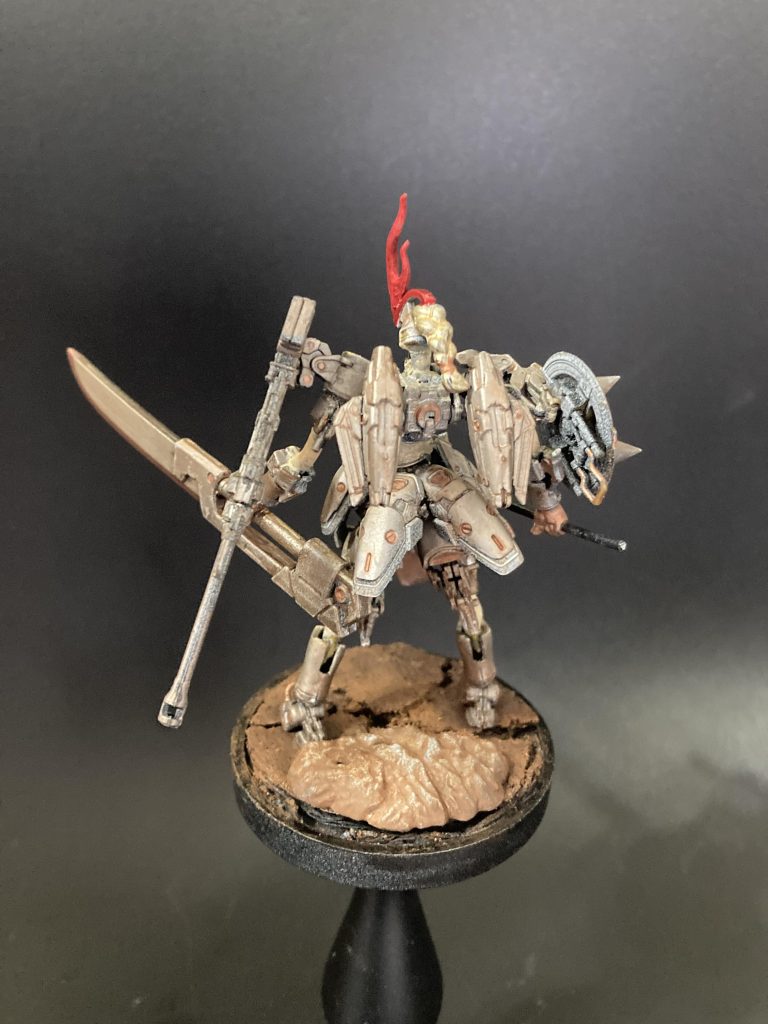 100均の台座にコルクをちぎってヒビ割れ大地に、少しウォーハンマーの世界観に寄せてみました^ ^