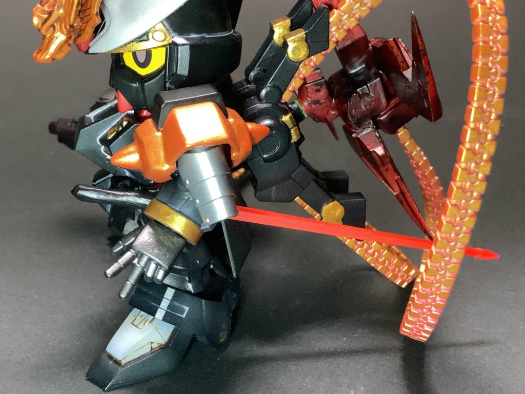 刀はオードブルやフルーツを刺すのに使う、パーティピックを使用。カラフルで鋭いクリアパーツです🌈