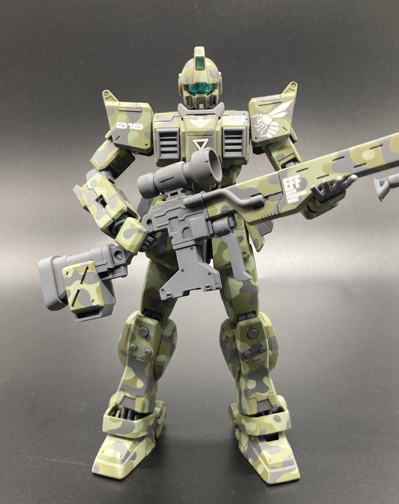 素組みのみで3年ほど放置していた陸戦型ジムにシステムウエポンキット004の武装を追加してジムスナイパーを再現