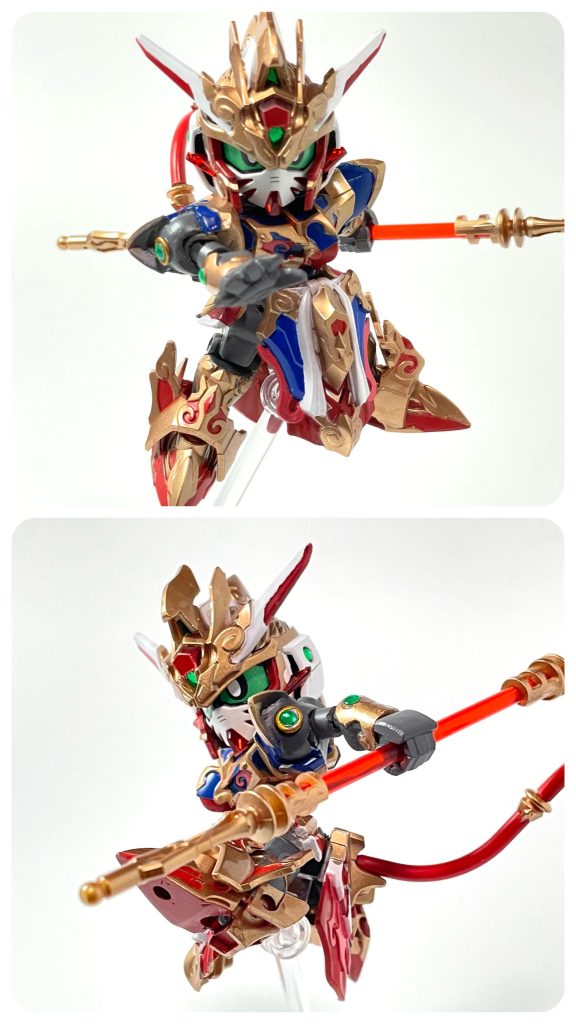 元の悟空インパルスガンダムの如意棒を使ってポージング。