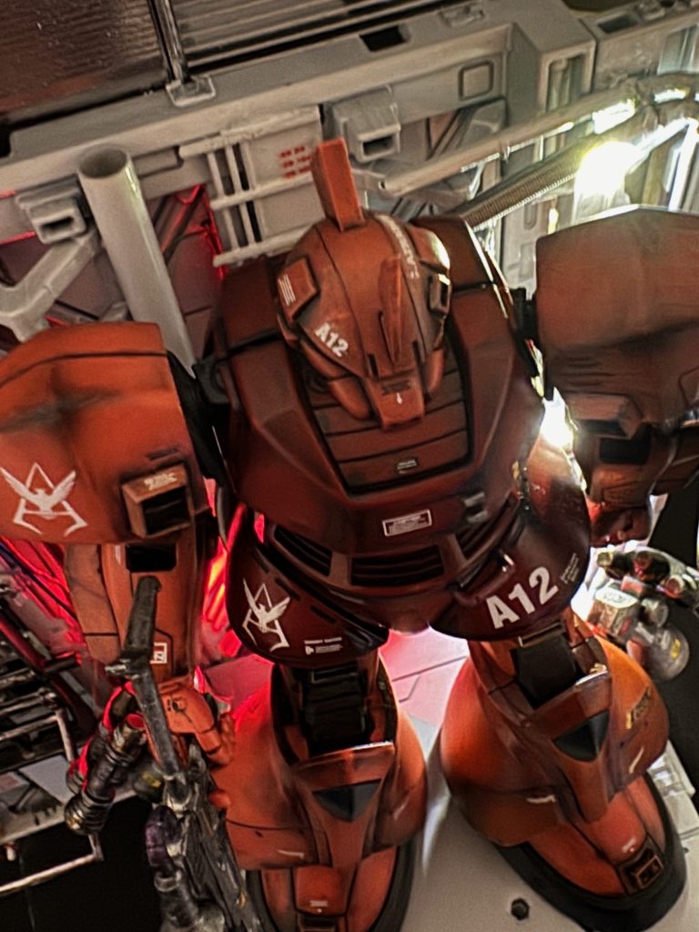 宇宙の初陣前の納機した所を作りたかったので、大好きな戦闘汚れを封印しました。