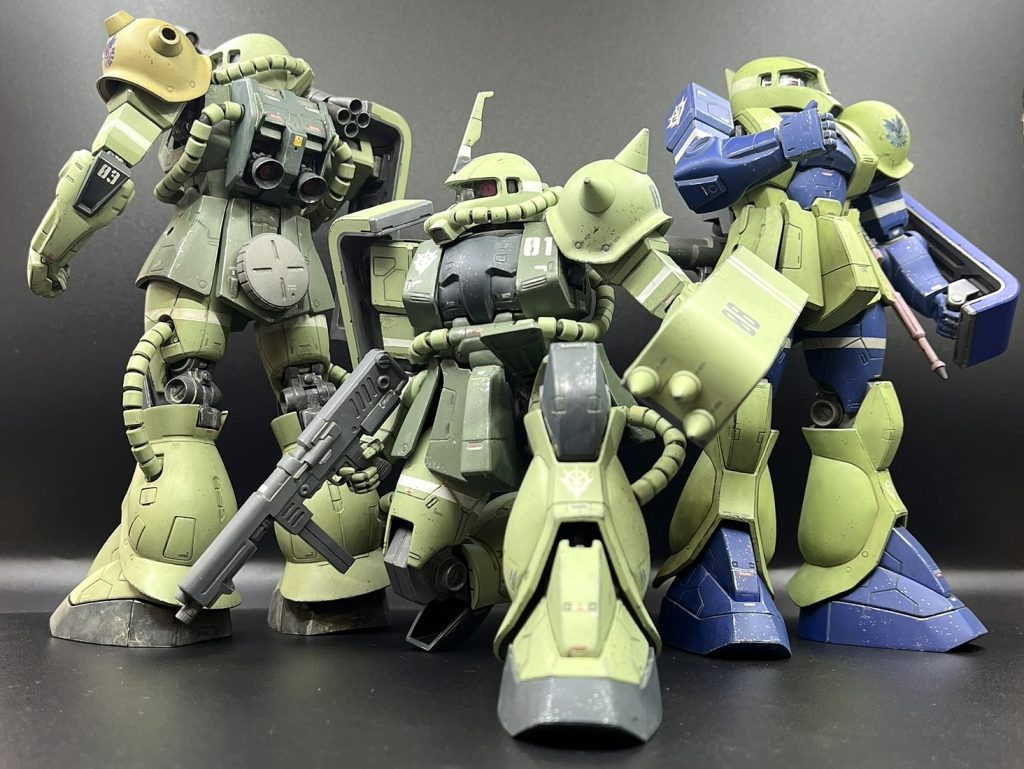 手持ちの撮影ブースにMG3体入るか不安でしたが、何とか収まりました。