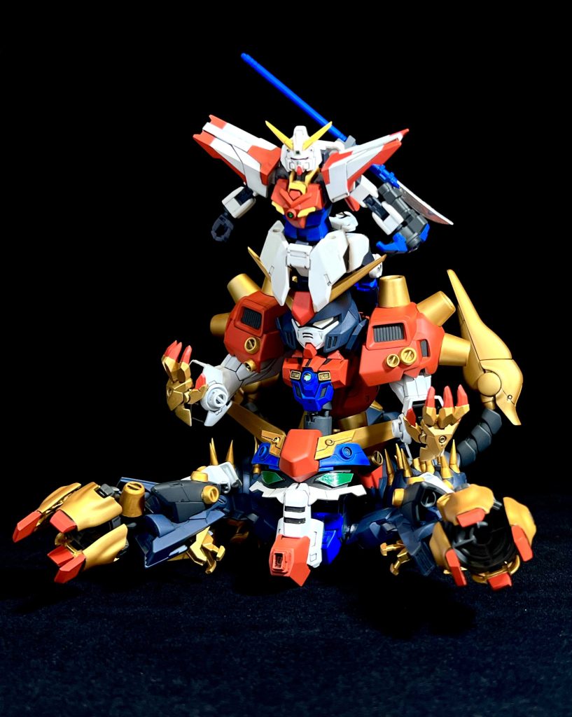 全合体状態！ガンダムヘッドの頭頂部にピンがあるので、大体のコアガンダムと合体できます。