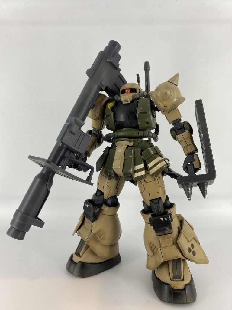 高機動型ザク地上用(エグバ機)を改造しました。先の1番機と3番機の中間で戦闘を行う機体。