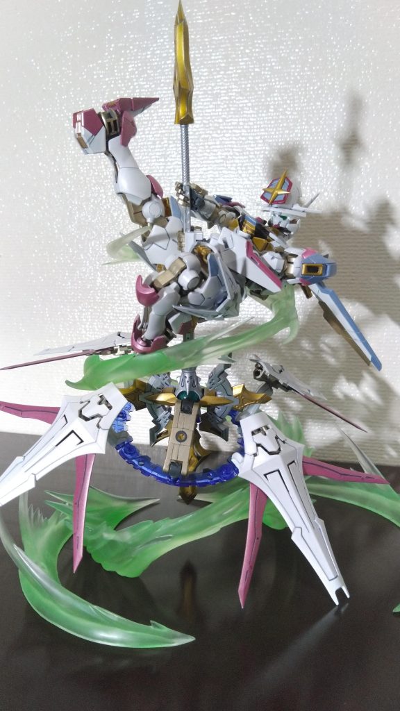 最後にパズドラとかのソシャゲのイラストみたいな写真で終わり!自分にとってガンダムエアリアルはカワイイ女の子というイメージだったのでそれを強調して魔法少女感を強めに製作してみました。